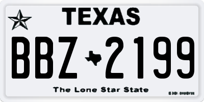 TX license plate BBZ2199