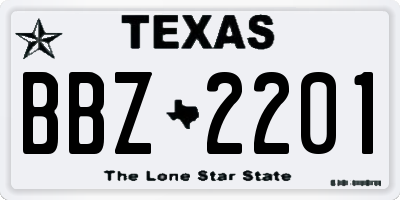 TX license plate BBZ2201
