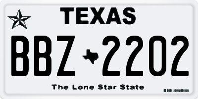 TX license plate BBZ2202