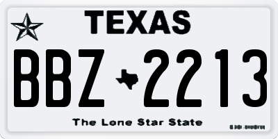 TX license plate BBZ2213