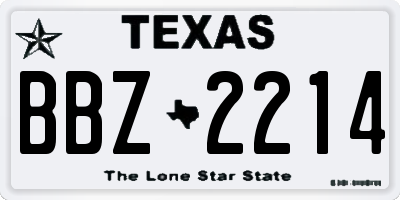 TX license plate BBZ2214