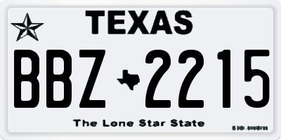 TX license plate BBZ2215