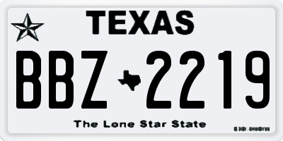 TX license plate BBZ2219