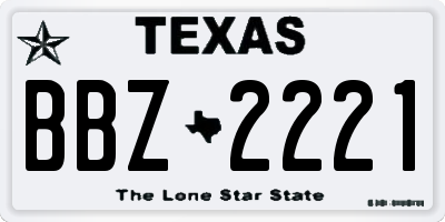 TX license plate BBZ2221