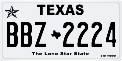 TX license plate BBZ2224