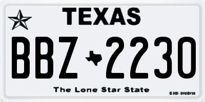 TX license plate BBZ2230
