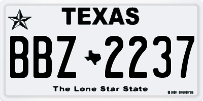 TX license plate BBZ2237