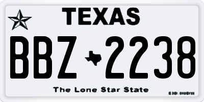 TX license plate BBZ2238