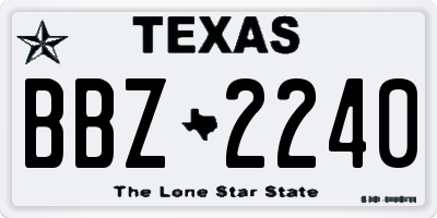 TX license plate BBZ2240
