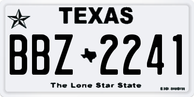 TX license plate BBZ2241