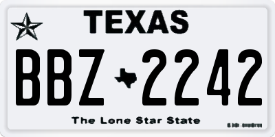 TX license plate BBZ2242