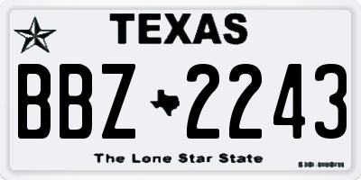 TX license plate BBZ2243
