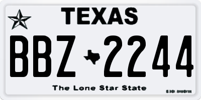 TX license plate BBZ2244