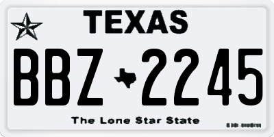 TX license plate BBZ2245