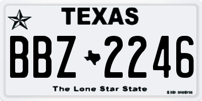 TX license plate BBZ2246