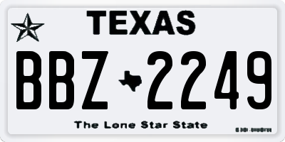 TX license plate BBZ2249