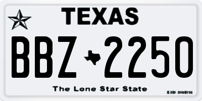 TX license plate BBZ2250