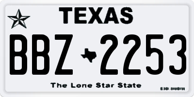 TX license plate BBZ2253