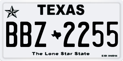 TX license plate BBZ2255