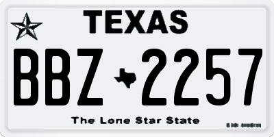 TX license plate BBZ2257