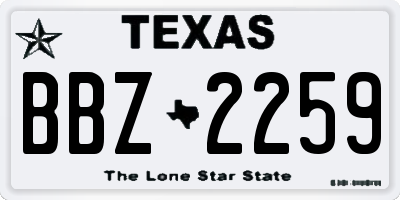 TX license plate BBZ2259