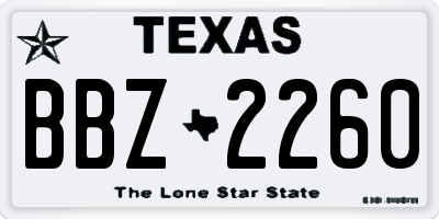 TX license plate BBZ2260