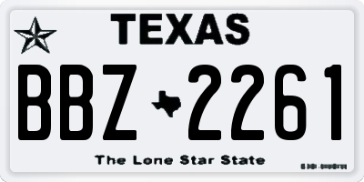 TX license plate BBZ2261