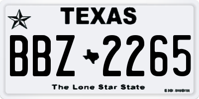 TX license plate BBZ2265