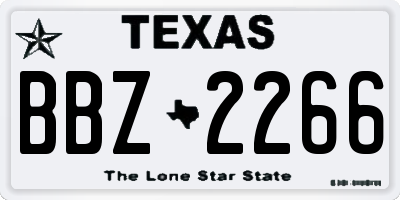 TX license plate BBZ2266