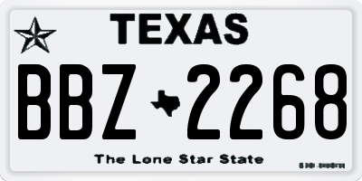 TX license plate BBZ2268