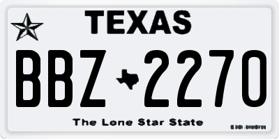 TX license plate BBZ2270