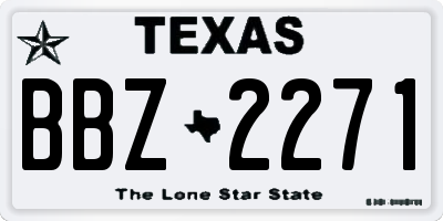 TX license plate BBZ2271