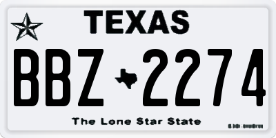 TX license plate BBZ2274