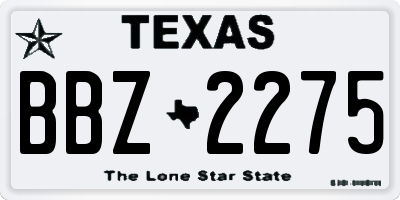 TX license plate BBZ2275