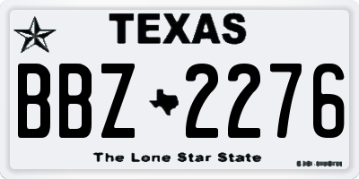 TX license plate BBZ2276
