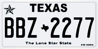 TX license plate BBZ2277