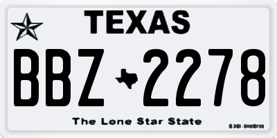 TX license plate BBZ2278