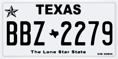 TX license plate BBZ2279