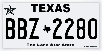 TX license plate BBZ2280