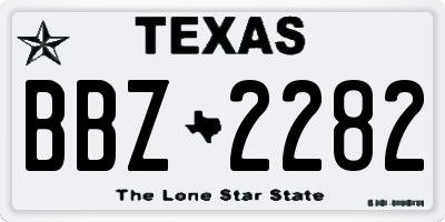 TX license plate BBZ2282
