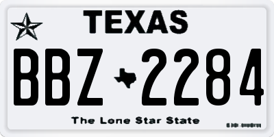 TX license plate BBZ2284