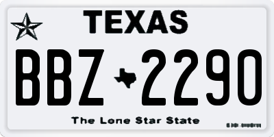 TX license plate BBZ2290