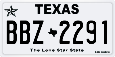 TX license plate BBZ2291