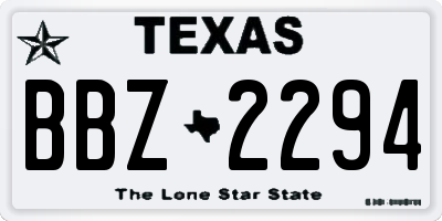 TX license plate BBZ2294