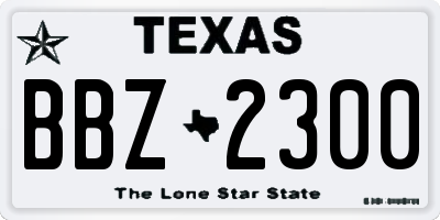 TX license plate BBZ2300