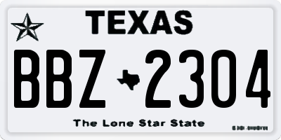 TX license plate BBZ2304