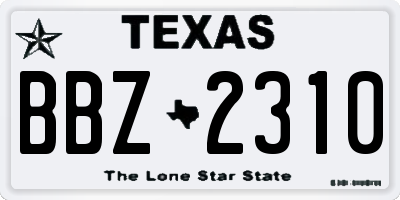 TX license plate BBZ2310