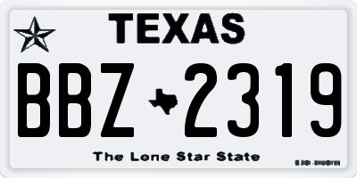 TX license plate BBZ2319