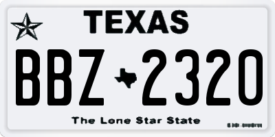 TX license plate BBZ2320