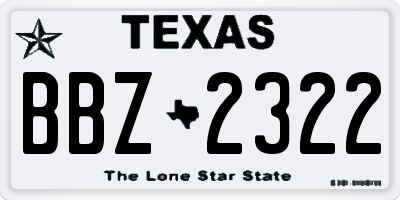 TX license plate BBZ2322